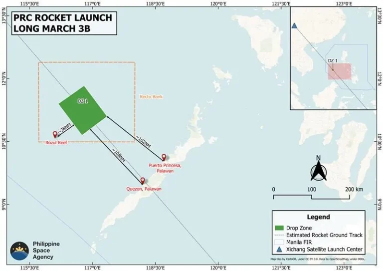 PhilSA confirms Long March 3B rocket launch, warns of potential debris risks near Palawan 5 112125 1