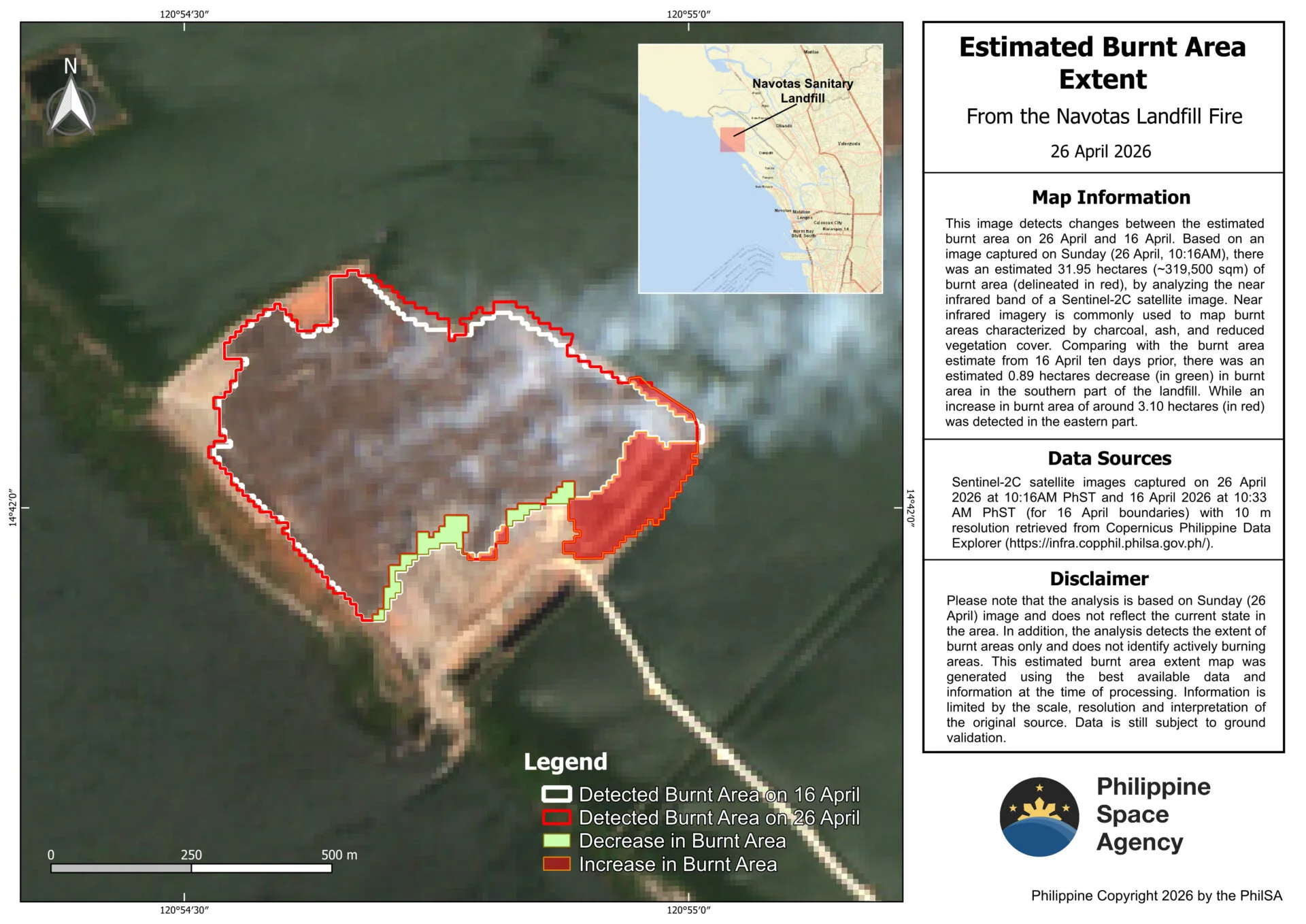 Satellite data shows Metro Manila air quality recovering after Navotas landfill fire — PhilSA