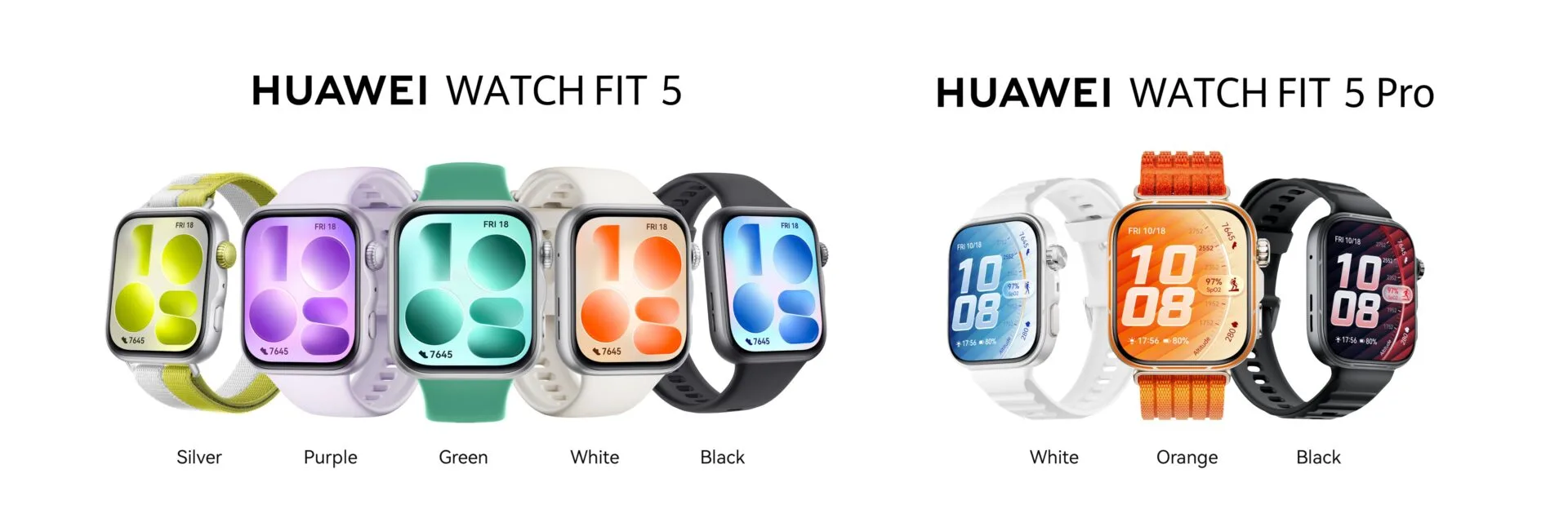 HUAWEI WATCH FIT 5 Series SKUs and Colors