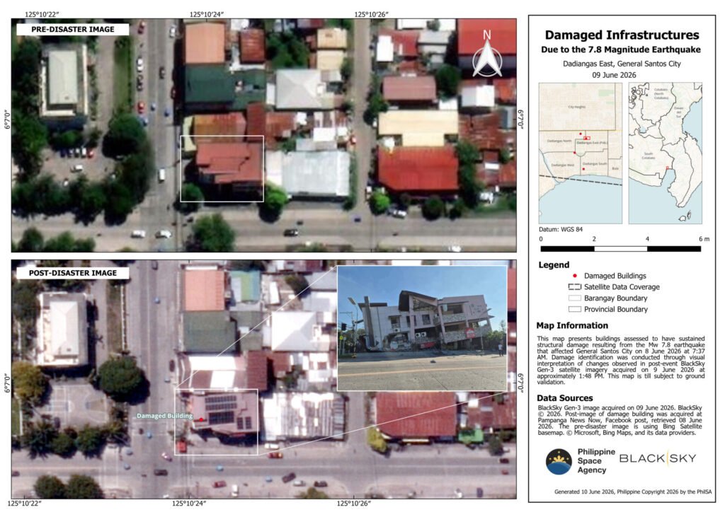 PhilSA uses satellite data to map earthquake damage, coastal uplift in Mindanao 1 Damaged Infrastructures