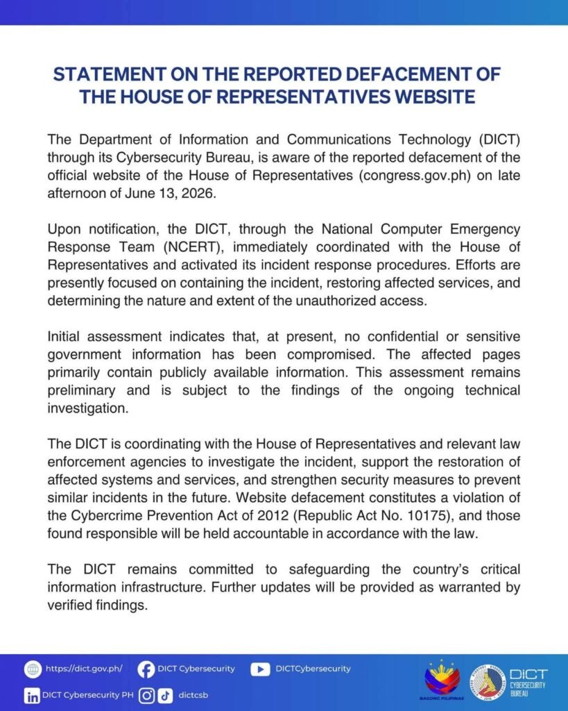 DICT probes reported defacement of House website, says assessment still preliminary 1 IMG 2895