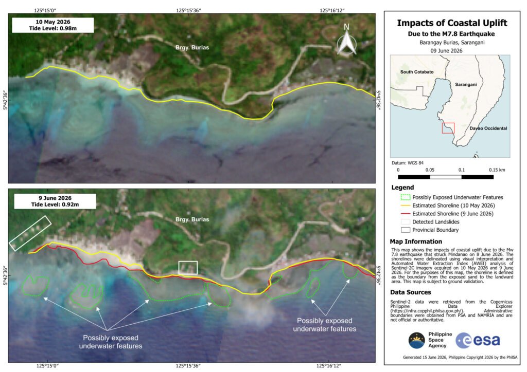 PhilSA uses satellite data to map earthquake damage, coastal uplift in Mindanao 3 Impacts of Coastal Uplift