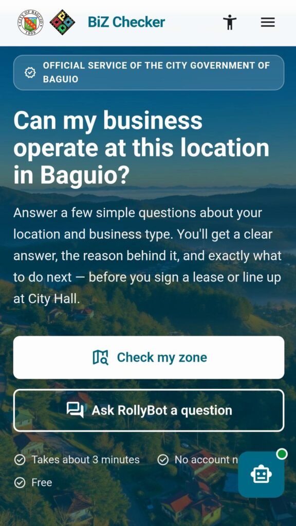 Baguio tests AI tool to simplify business permit applications 3 BIZ Checker 2